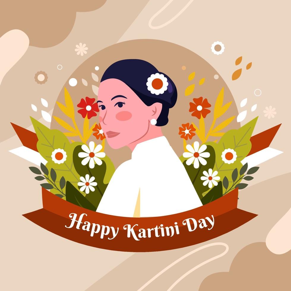 feliz dia de kartini vector