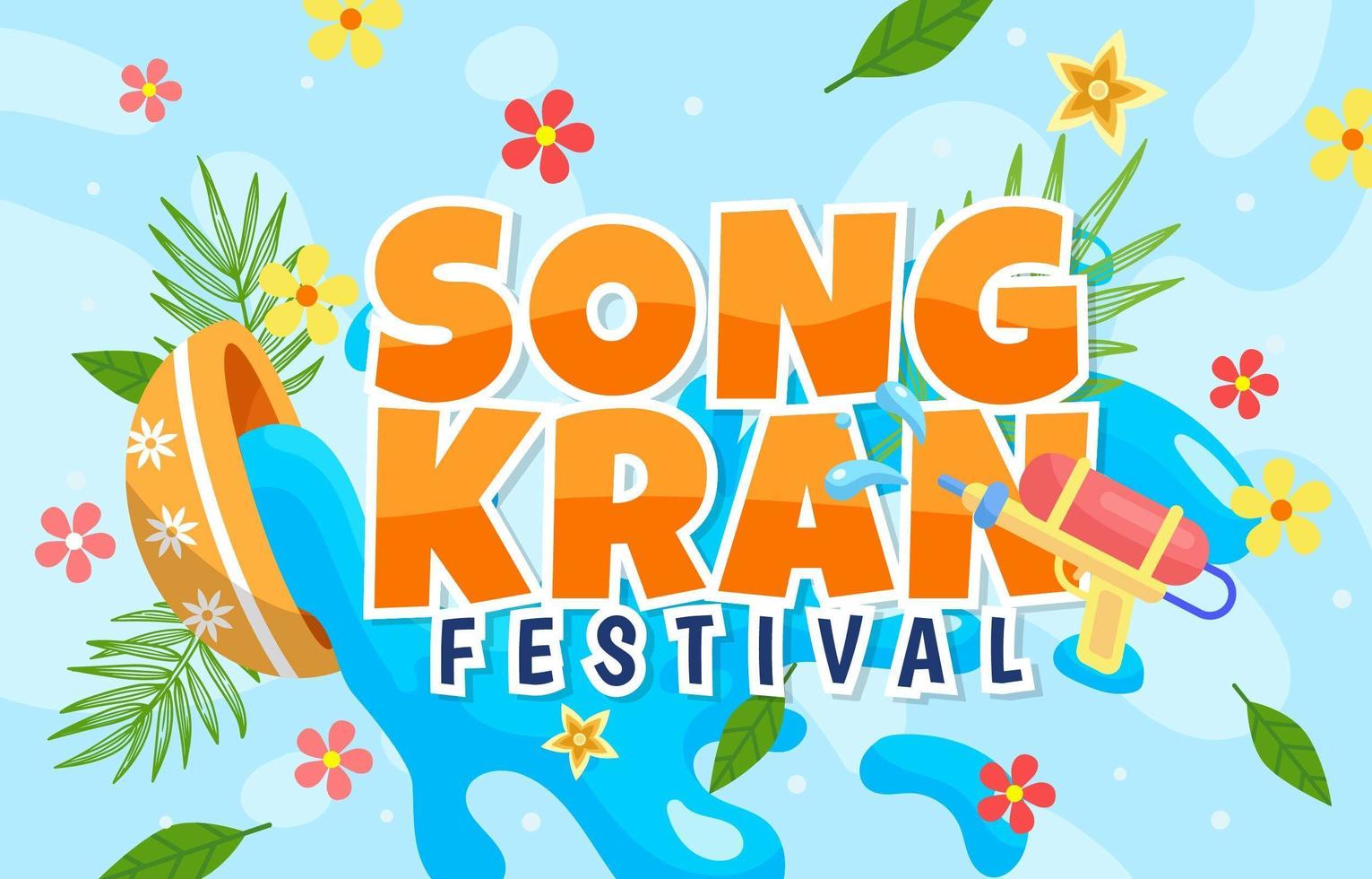 Happy Songkran Festival Background vector