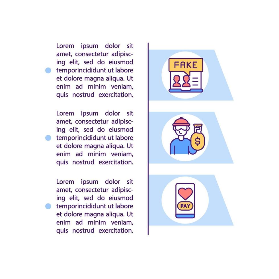 Beware money requests concept line icons with text vector