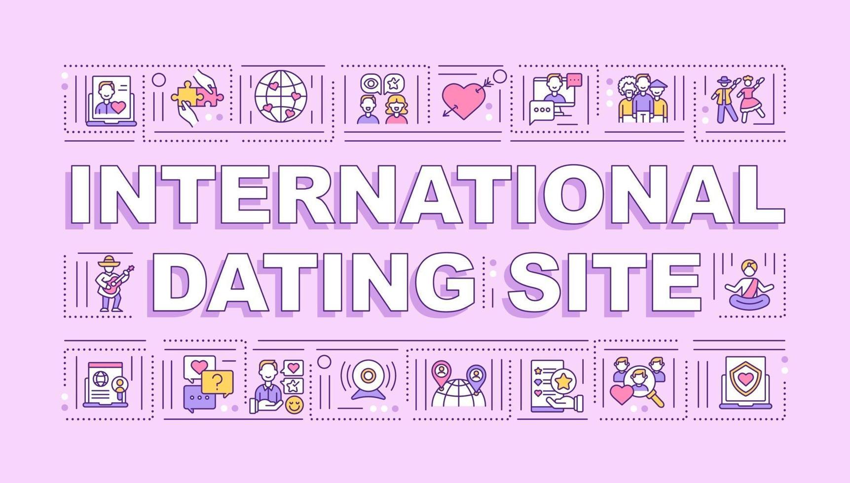 International dating site word concepts banner vector