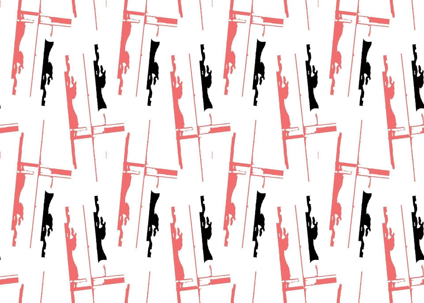 Vector texture background, seamless pattern. Hand drawn, red, black, white colors.