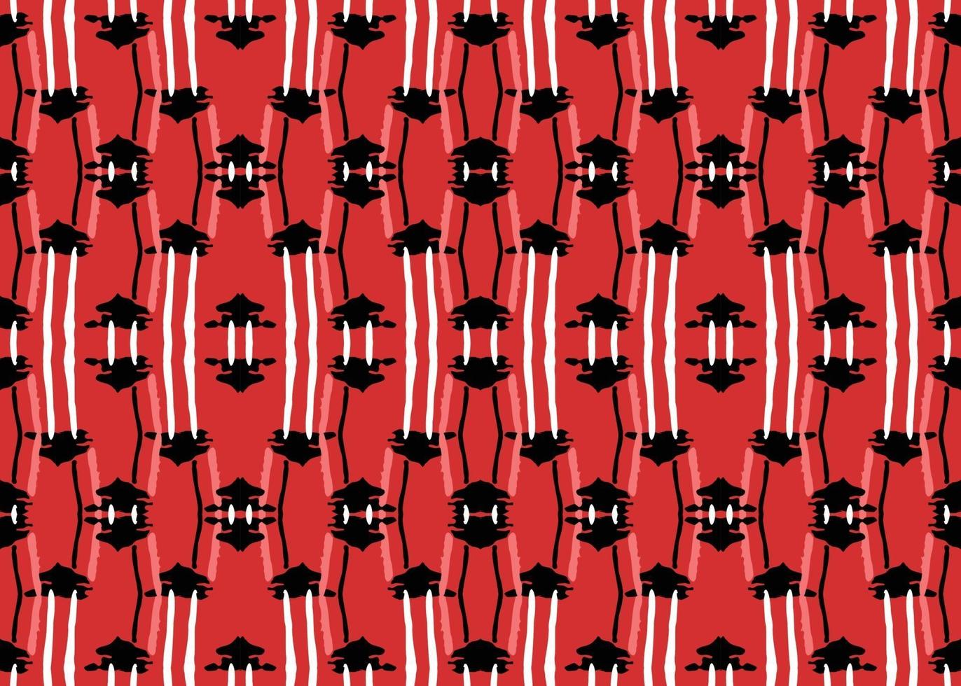 Vector texture background, seamless pattern. Hand drawn, red, black, white colors.