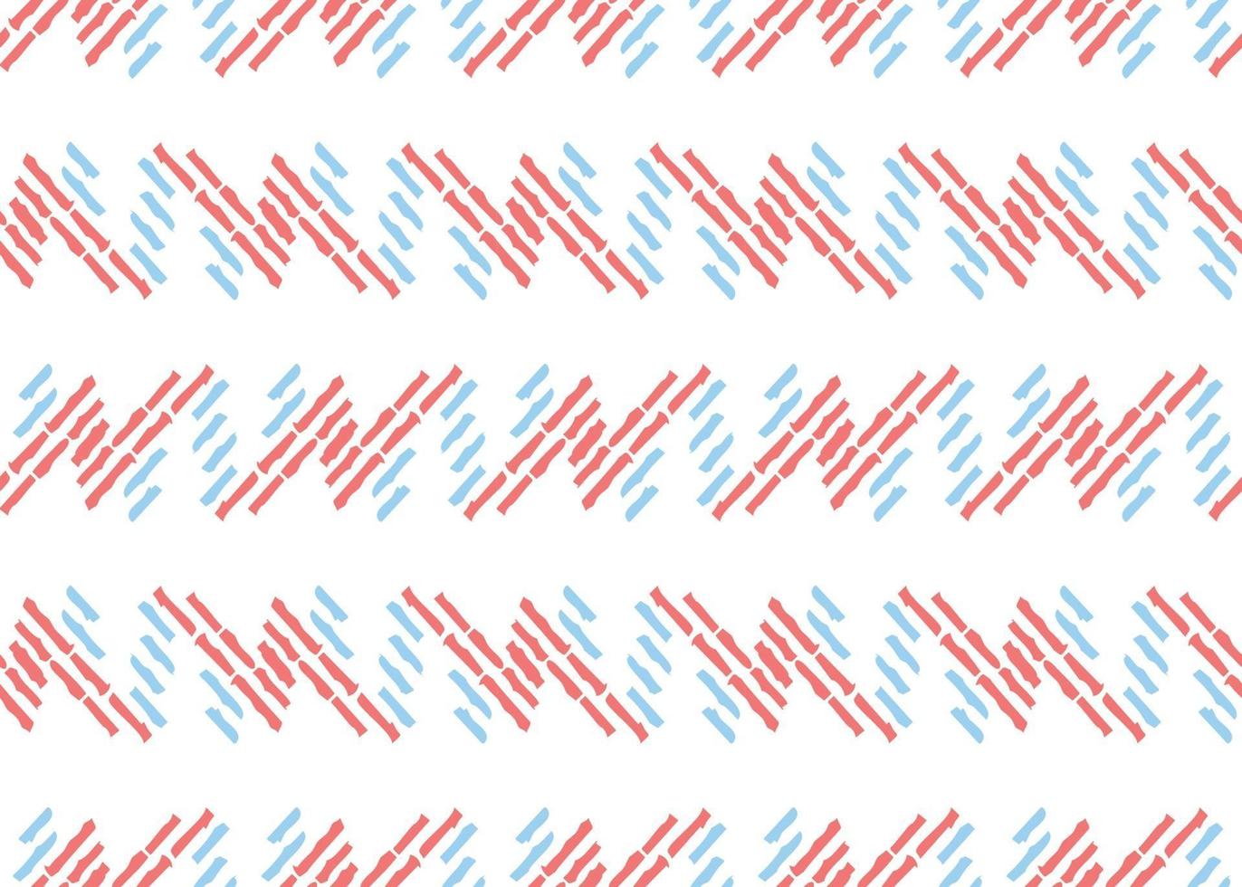 Vector texture background, seamless pattern. Hand drawn, red, blue, white colors.