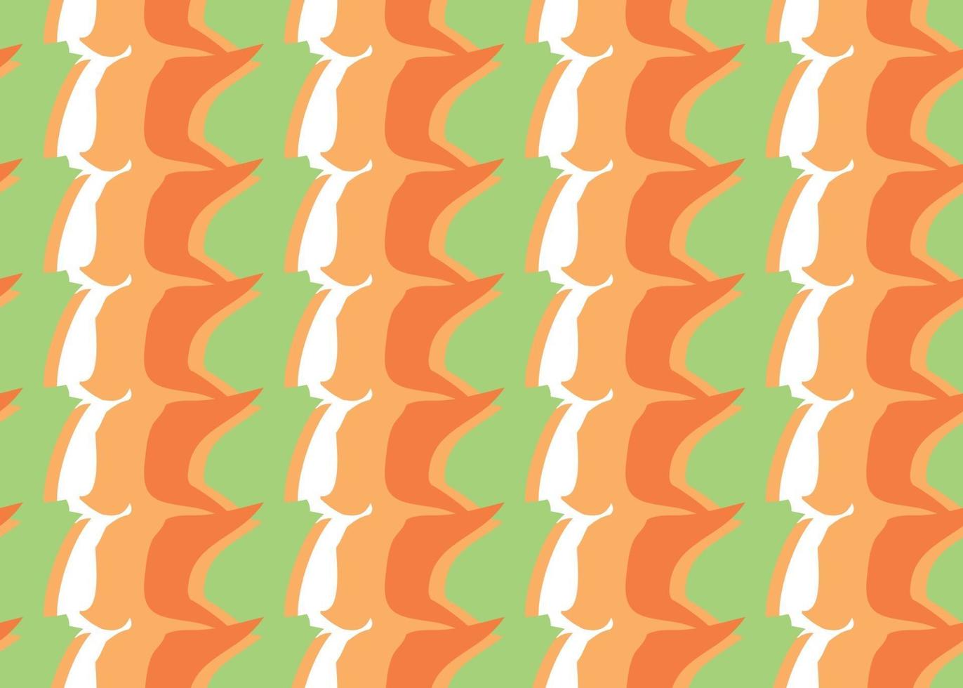 Vector texture background, seamless pattern. Hand drawn, orange, green, white colors.