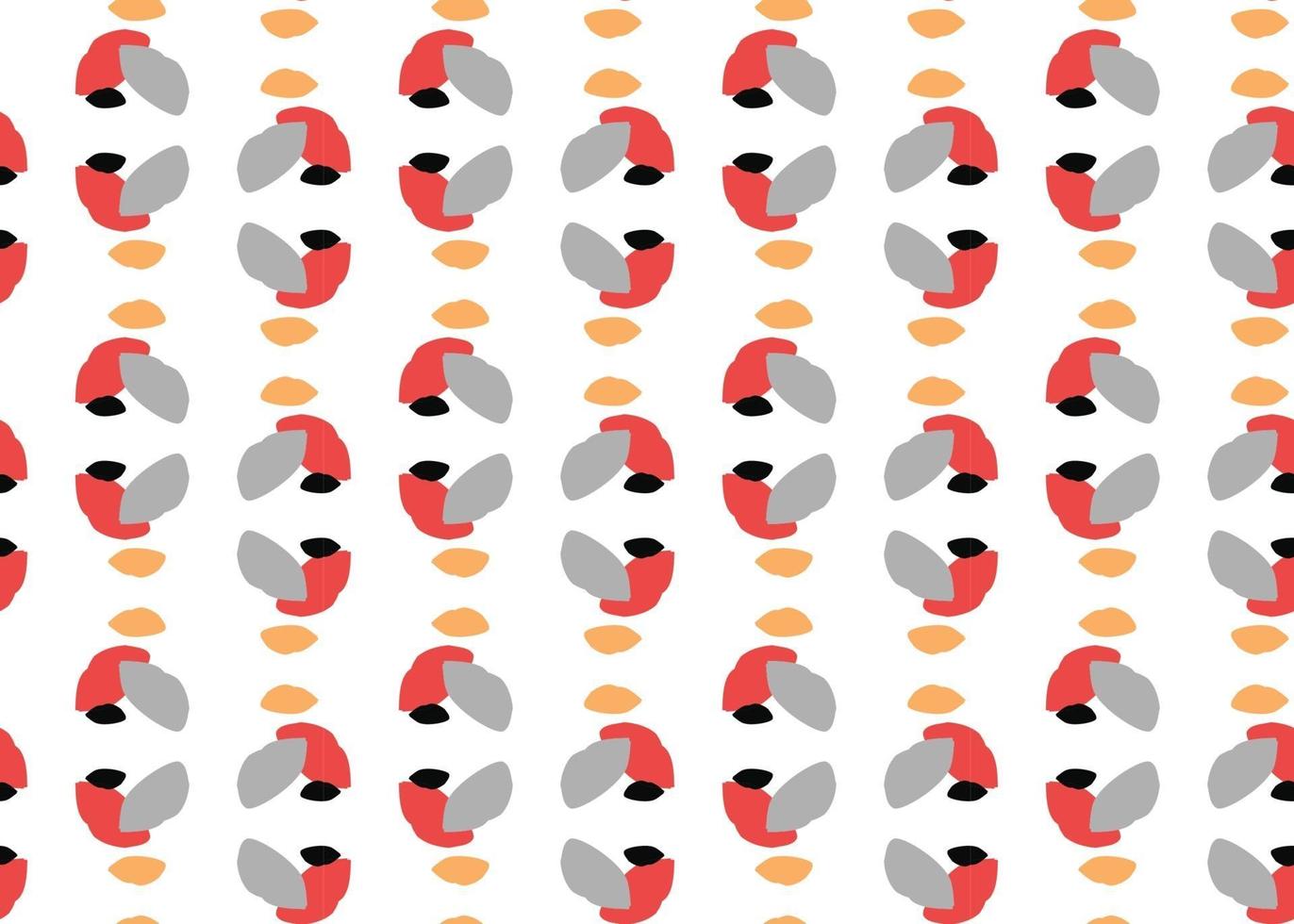 Vector texture background, seamless pattern. Hand drawn, grey, red, black, orange, white colors.