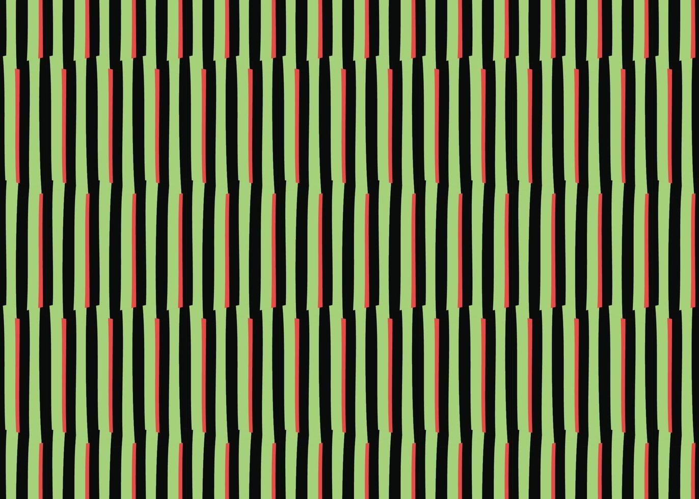 Vector texture background, seamless pattern. Hand drawn, green, red, black colors.