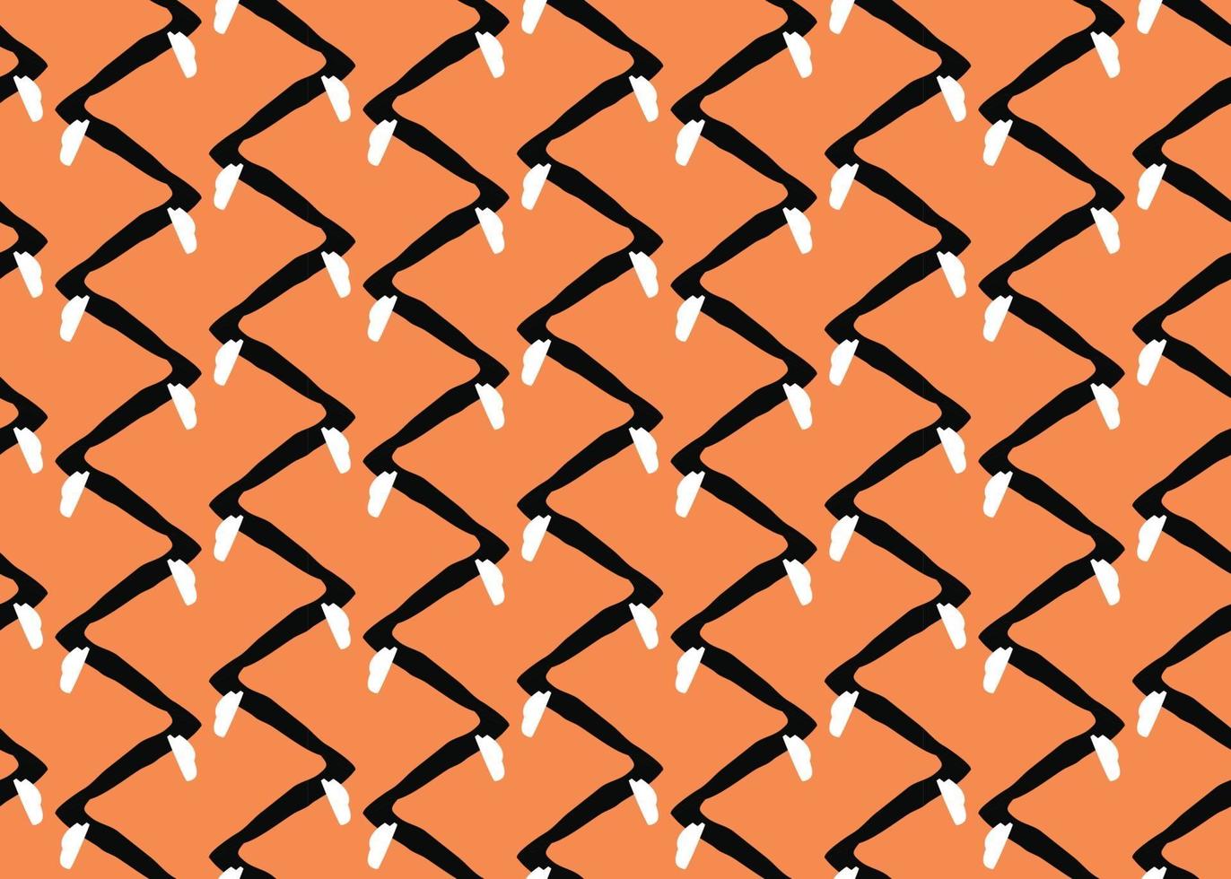 Vector texture background, seamless pattern. Hand drawn, orange, black, white colors.