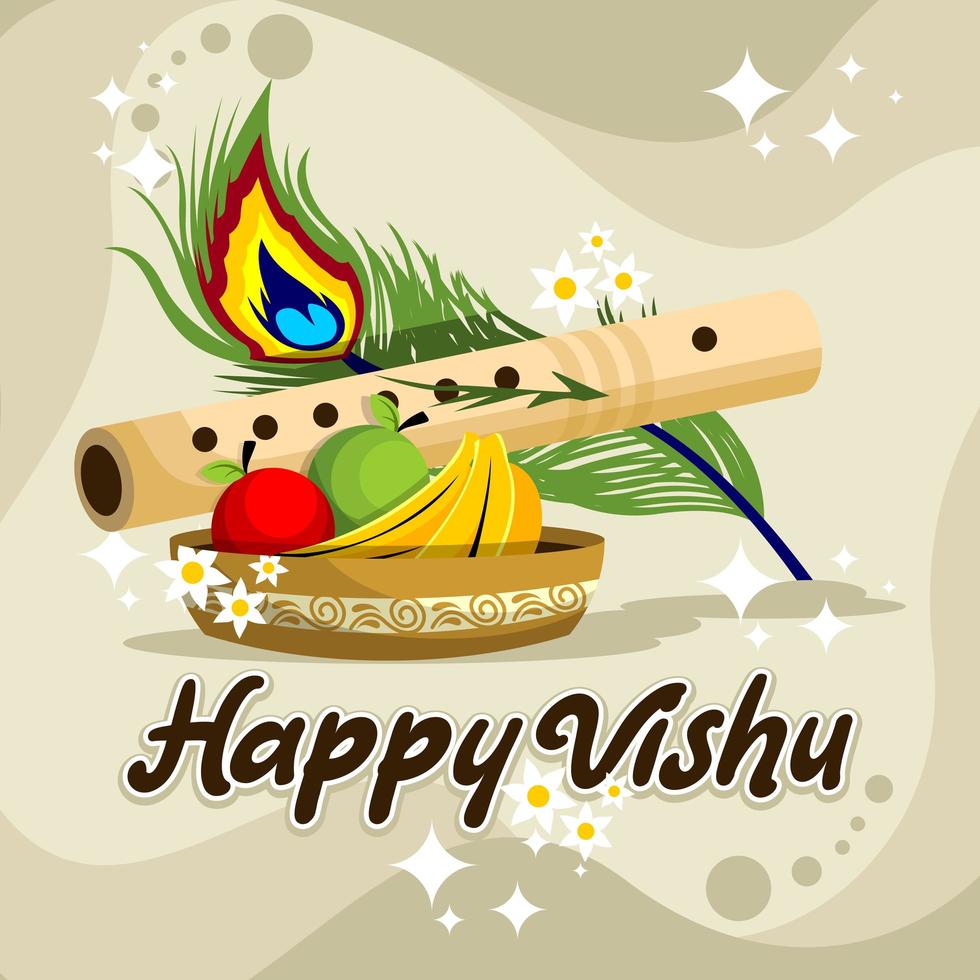 Happy Vishu Celebration Illustration Design vector