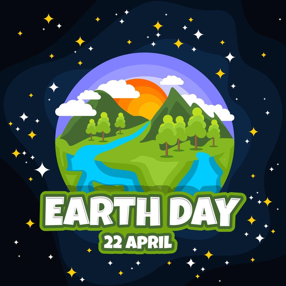 Earth Day Flat Illustration vector
