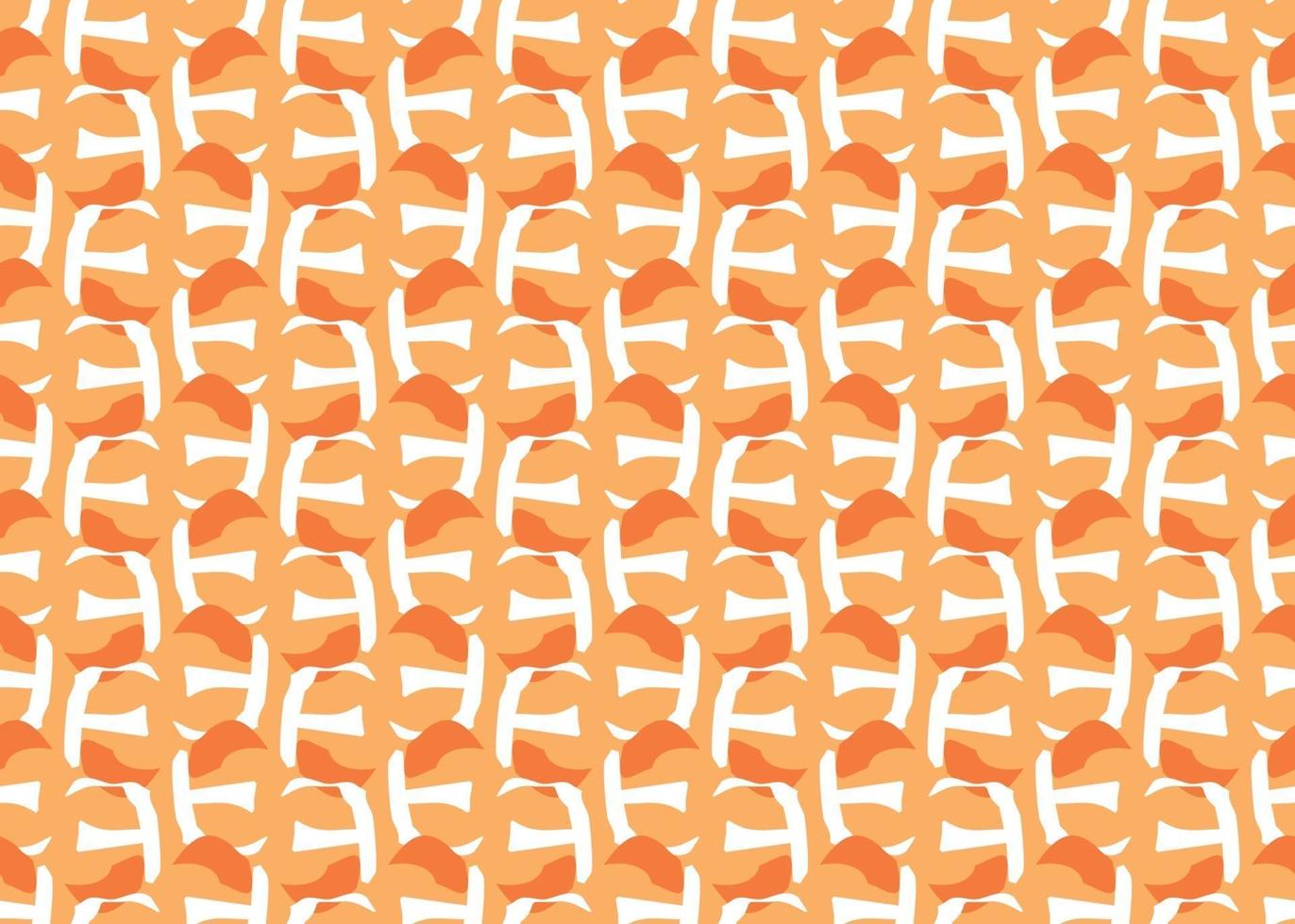 Vector texture background, seamless pattern. Hand drawn, orange, white colors.