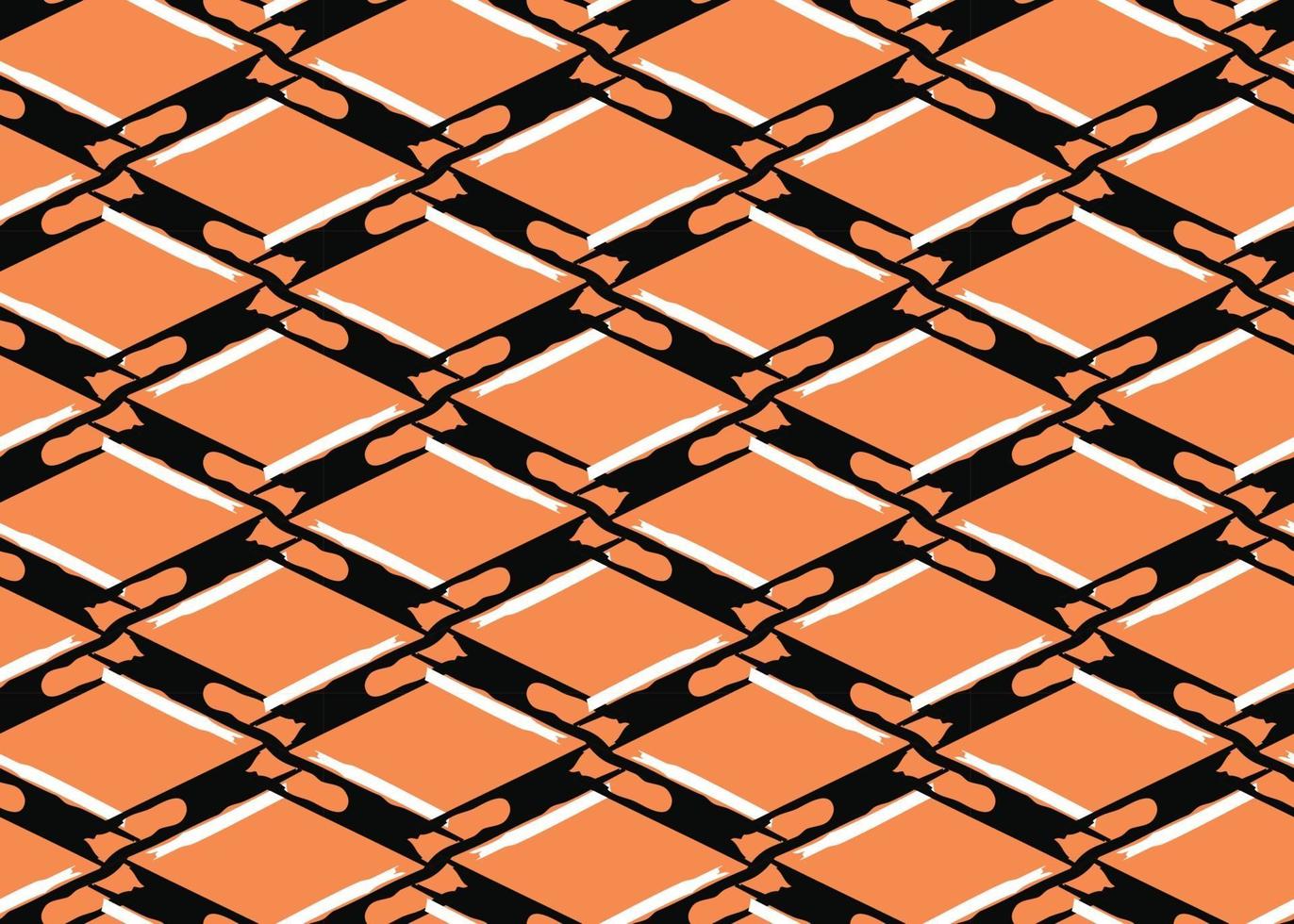 Vector texture background, seamless pattern. Hand drawn, orange, black, white colors.