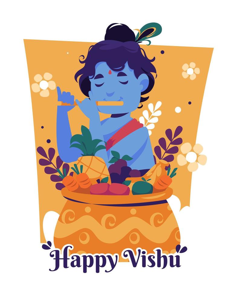 Happy Vishu Festival Illustration vector