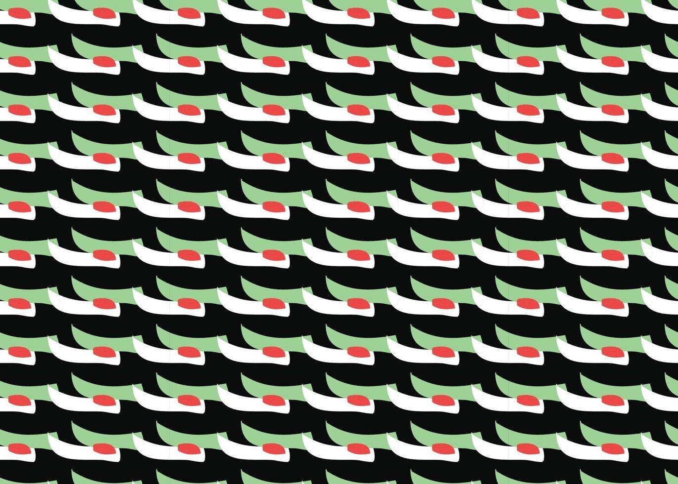 Vector texture background, seamless pattern. Hand drawn, black, green, red, white colors.