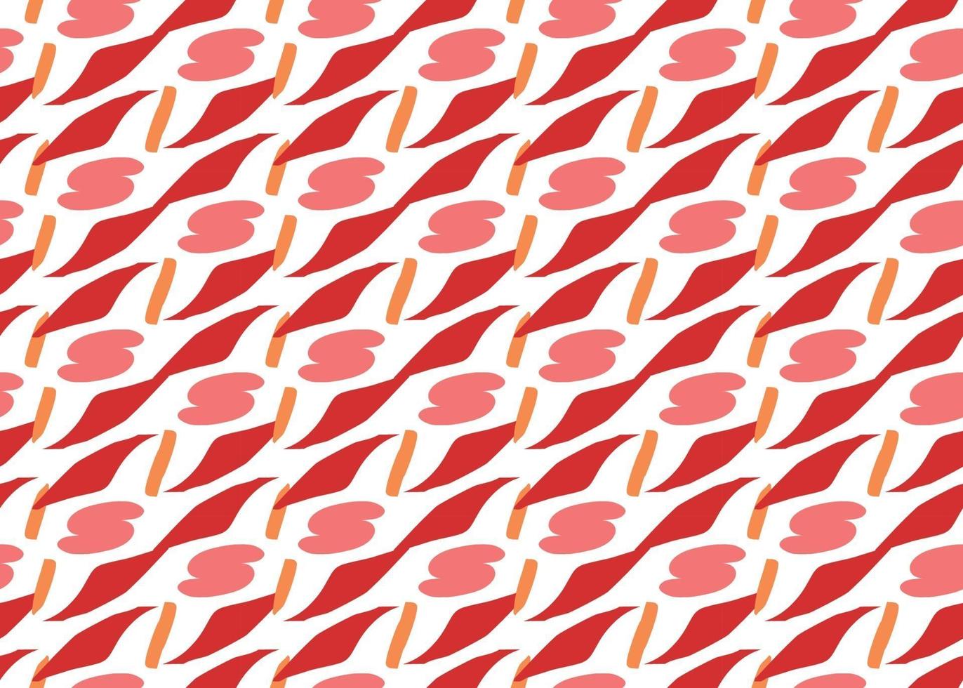 Vector texture background, seamless pattern. Hand drawn, red, orange, white colors.