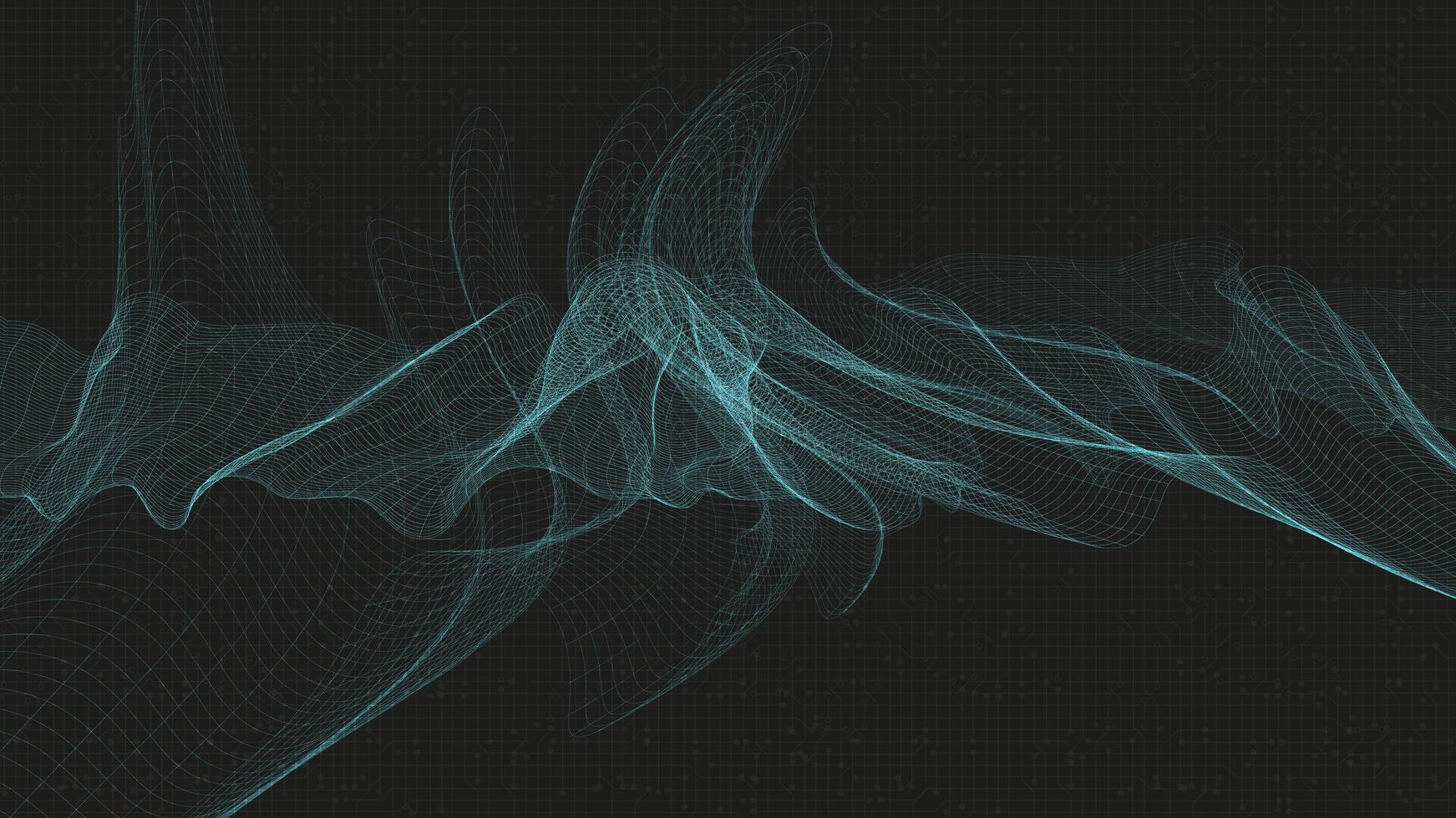 Abstract Digital Sound Wave on Black Background vector