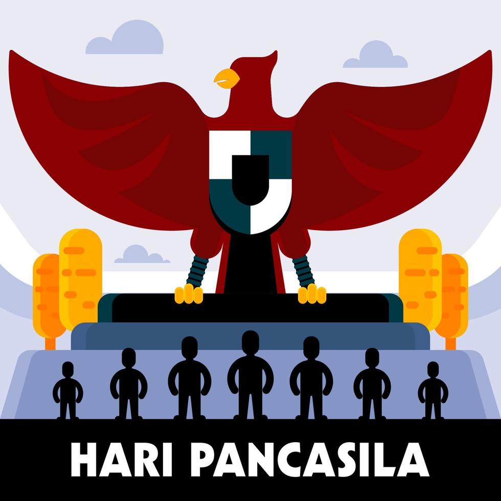 ilustración de hari pancasila vector