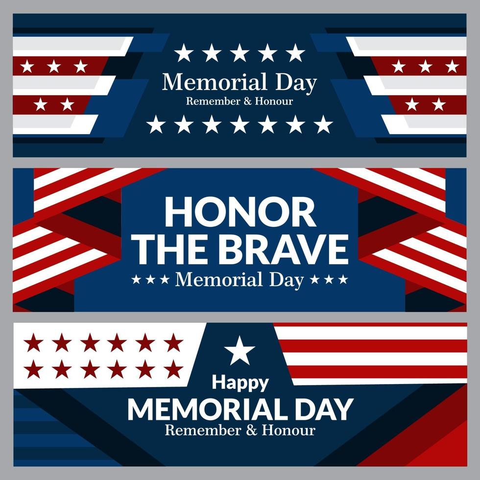 Memorial Day USA Banner vector