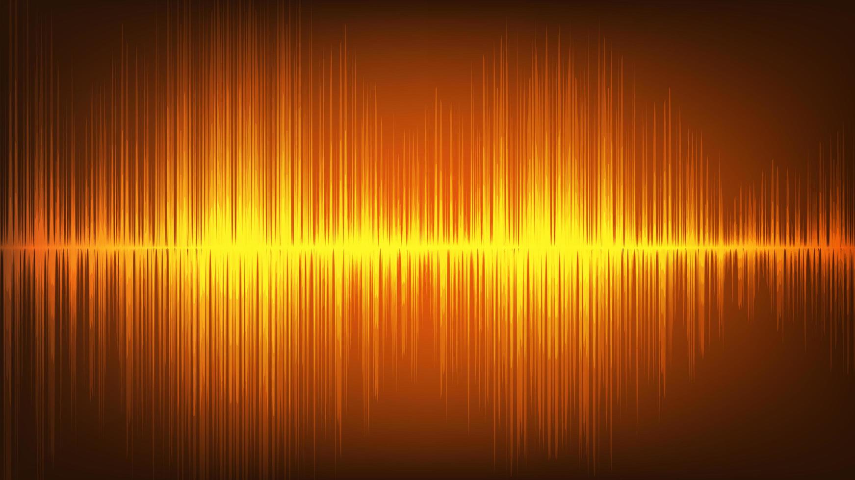 Orange Digital Sound Wave Technology And Earthquake Wave Concept vector