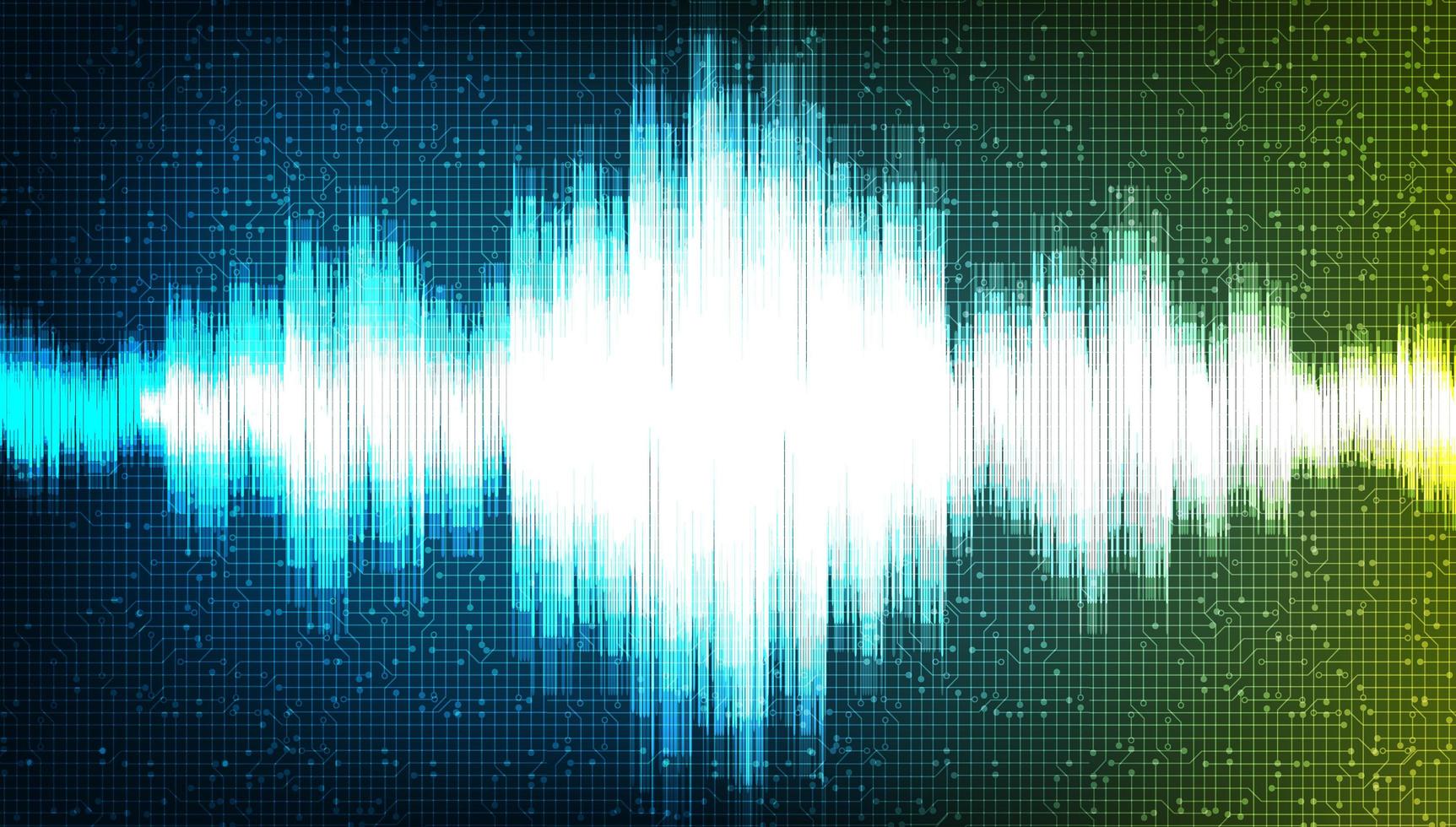 Digital Sound Wave on Blue and green Background vector