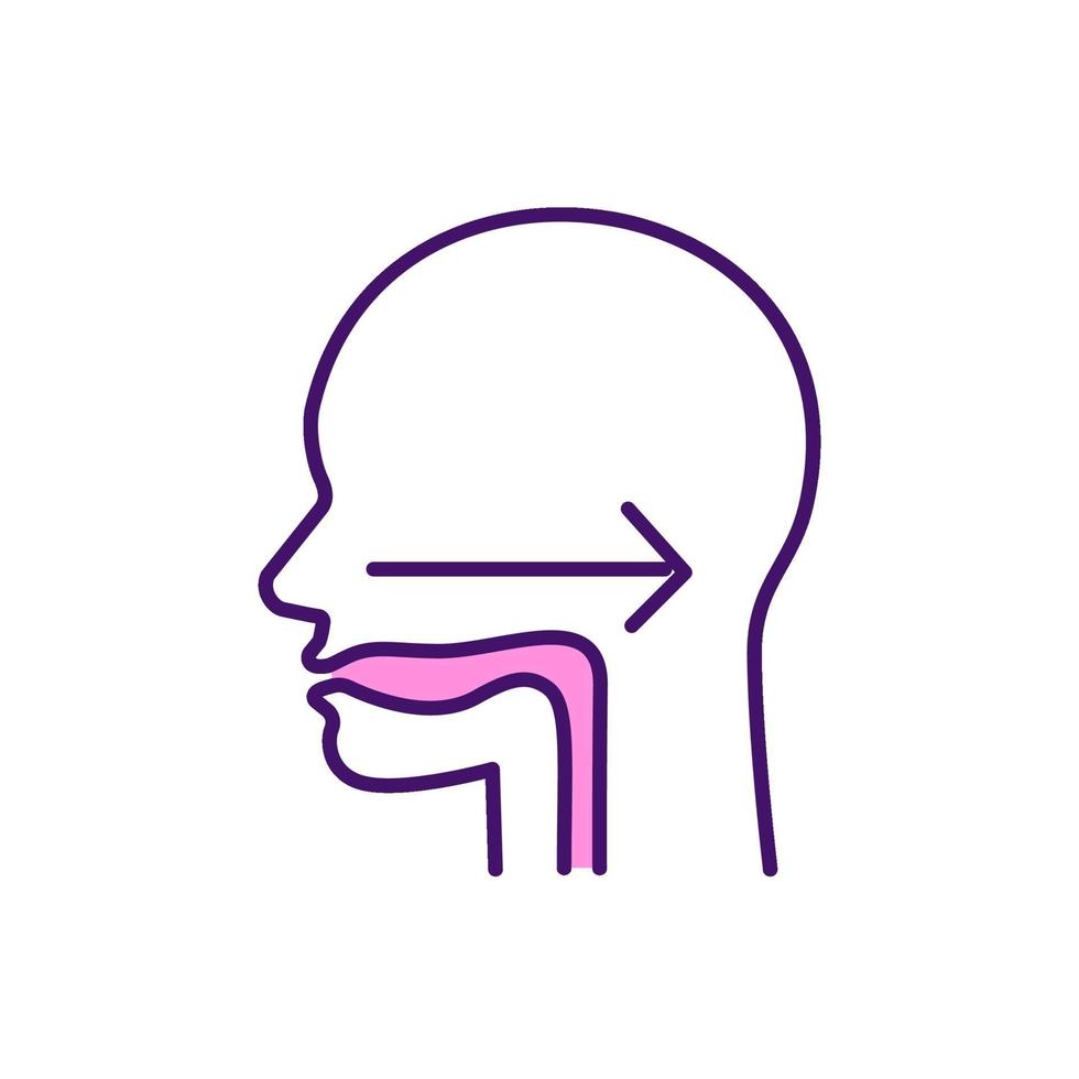 Swallowing reflex RGB color icon vector