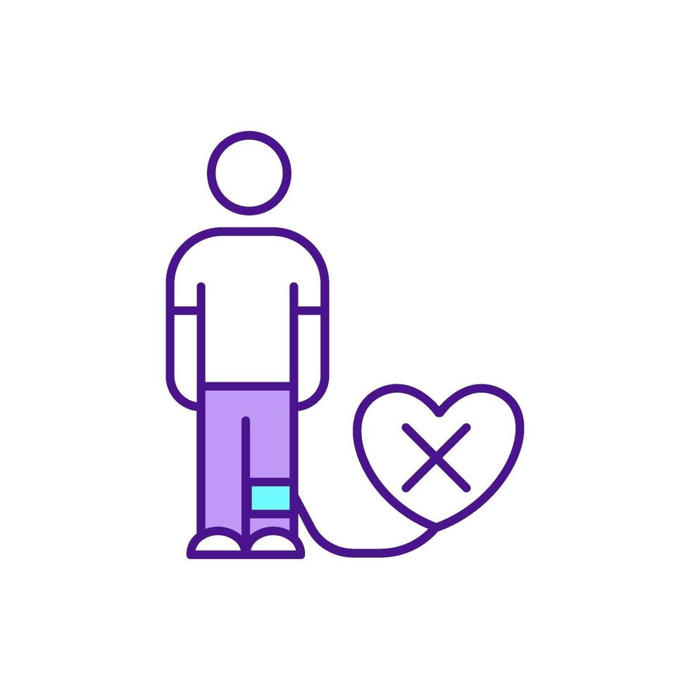 Abusive relationships RGB color icon vector