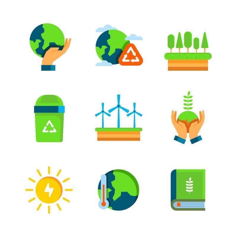 Earth Day Go Green Icon Collection vector