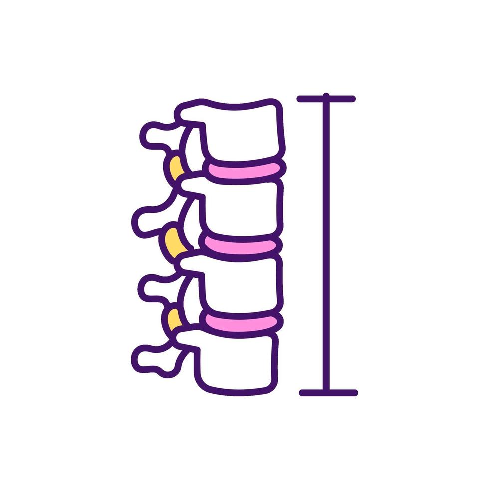 Spinal cord development RGB color icon vector