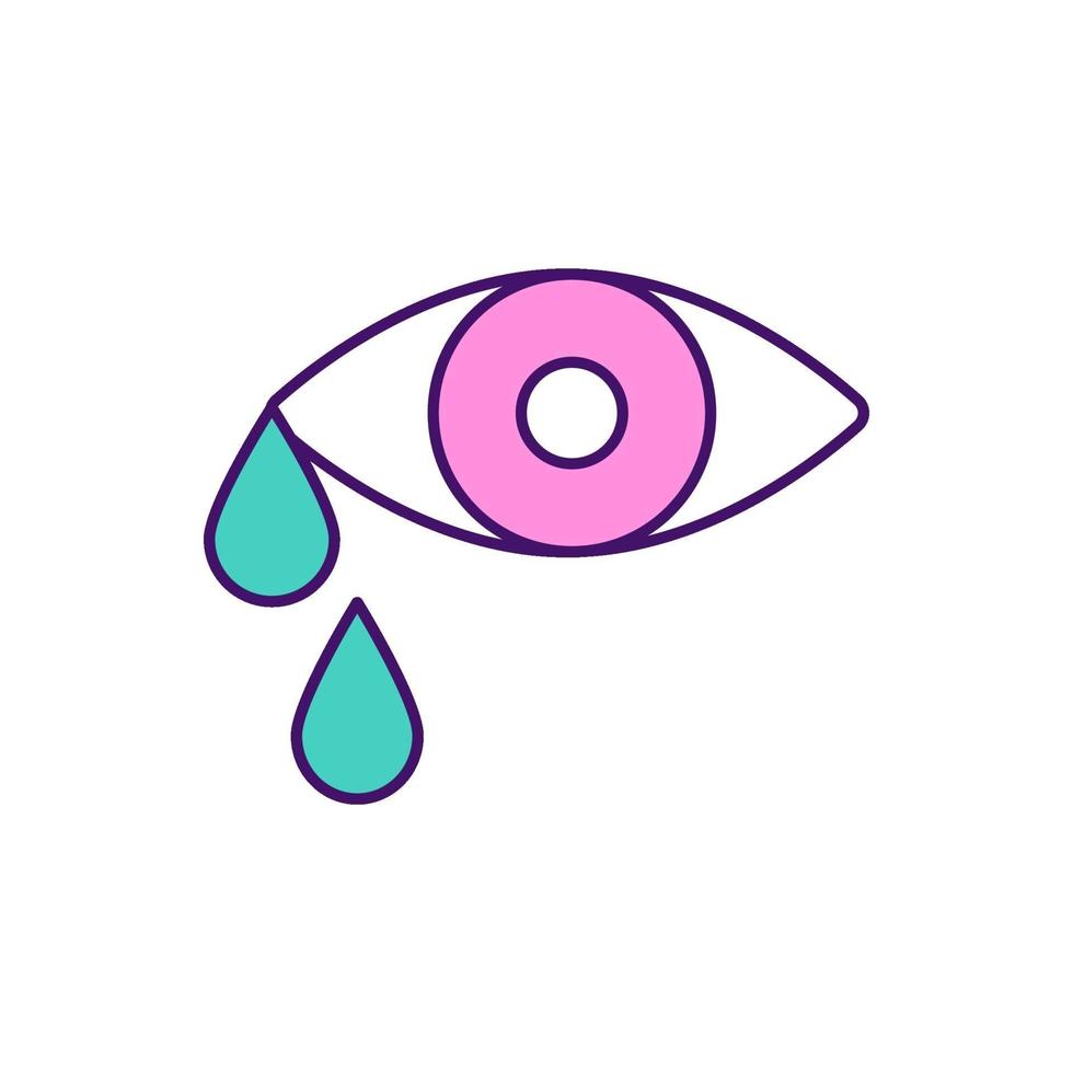 Crying RGB color icon vector