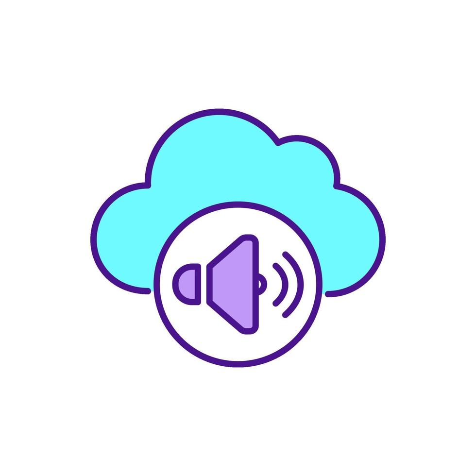 Online music storage service RGB color icon vector