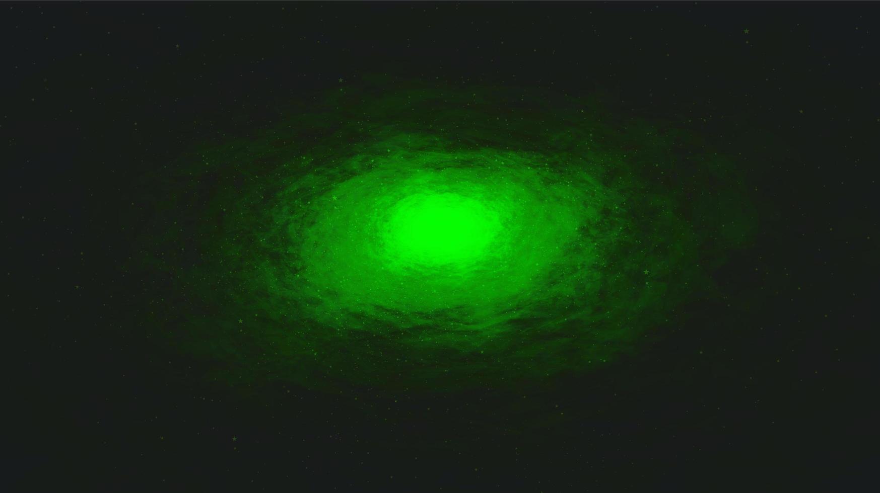 Vector Green Light Milky Way Spiral Galaxy Background