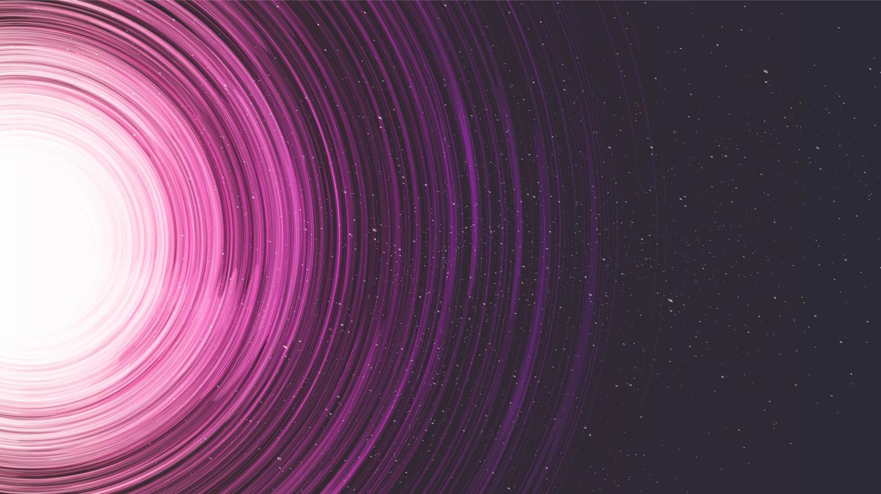 Agujero negro espiral rosa sobre fondo de galaxia vector