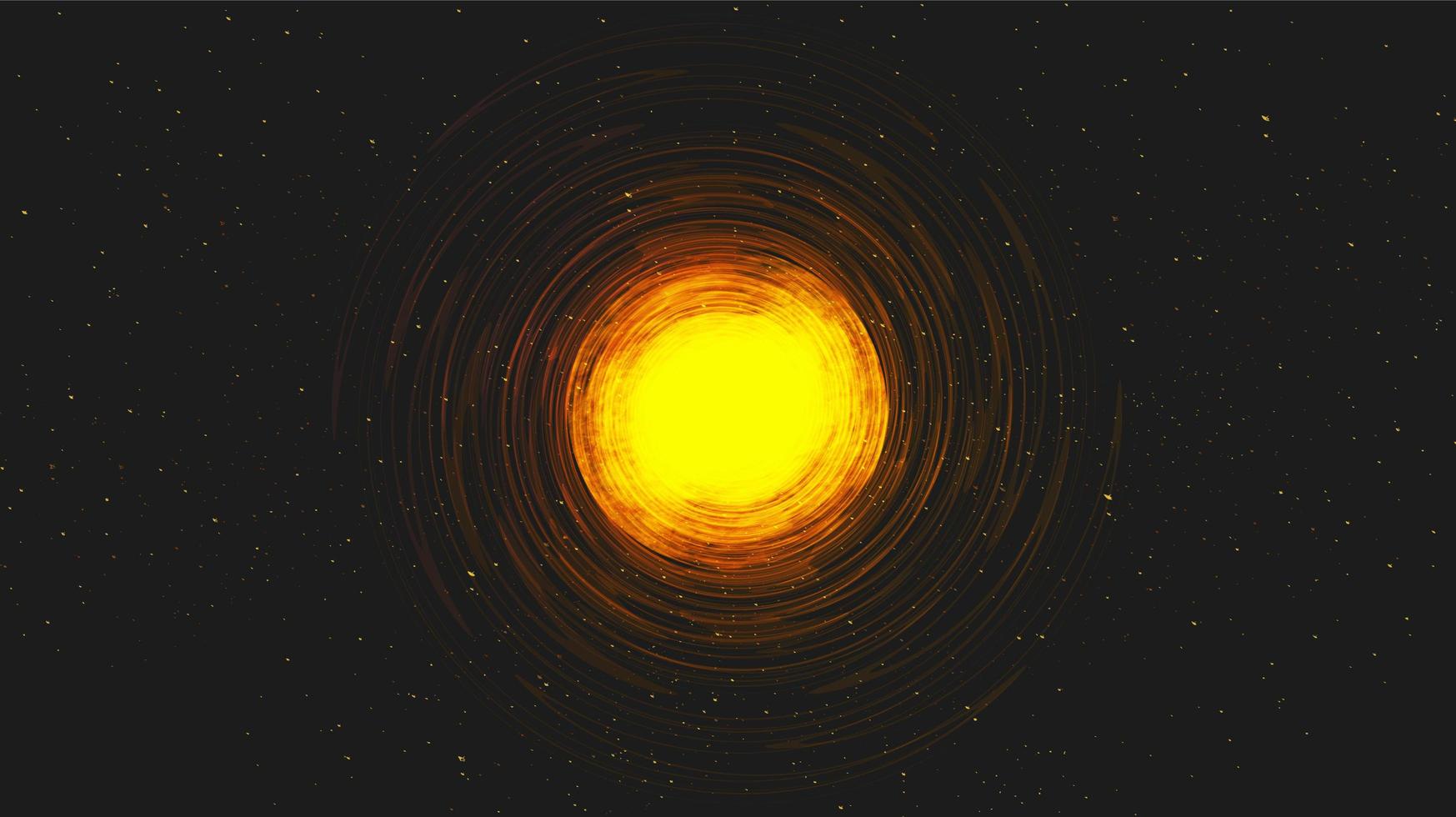 Agujero negro espiral de luz realista sobre fondo de galaxia vector