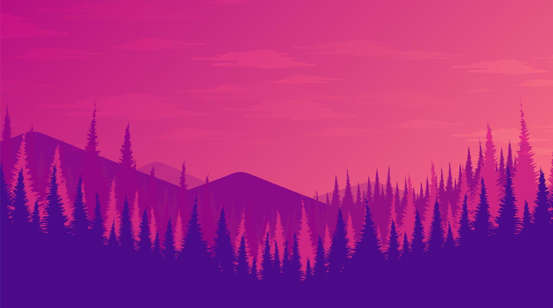 Pink and purple forest with mountains 2207509 Vector Art at Vecteezy