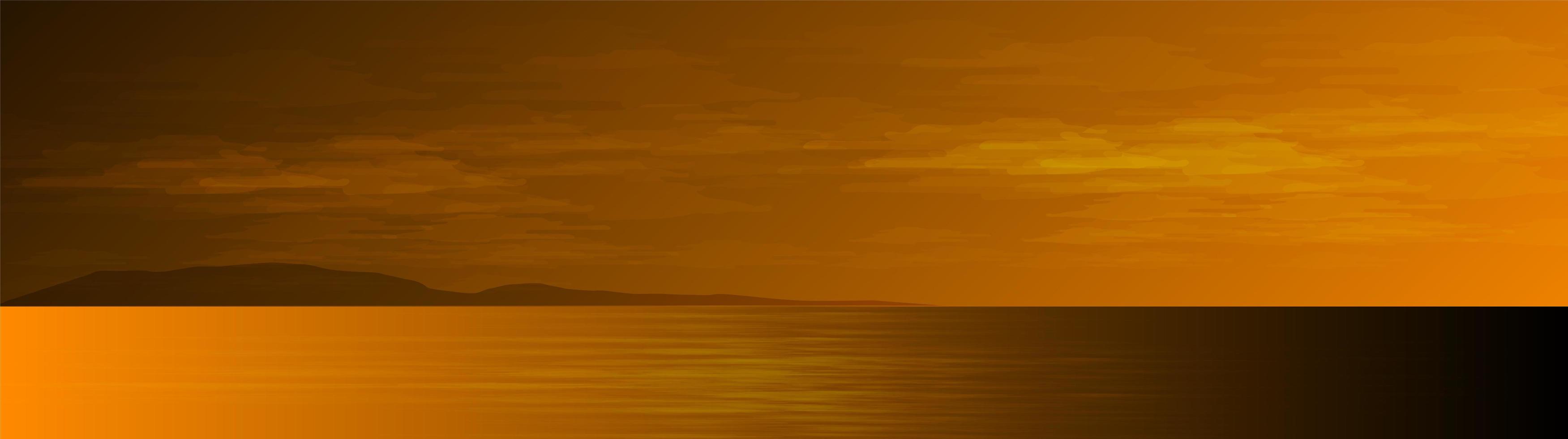 Panorama of ocean and mountains vector