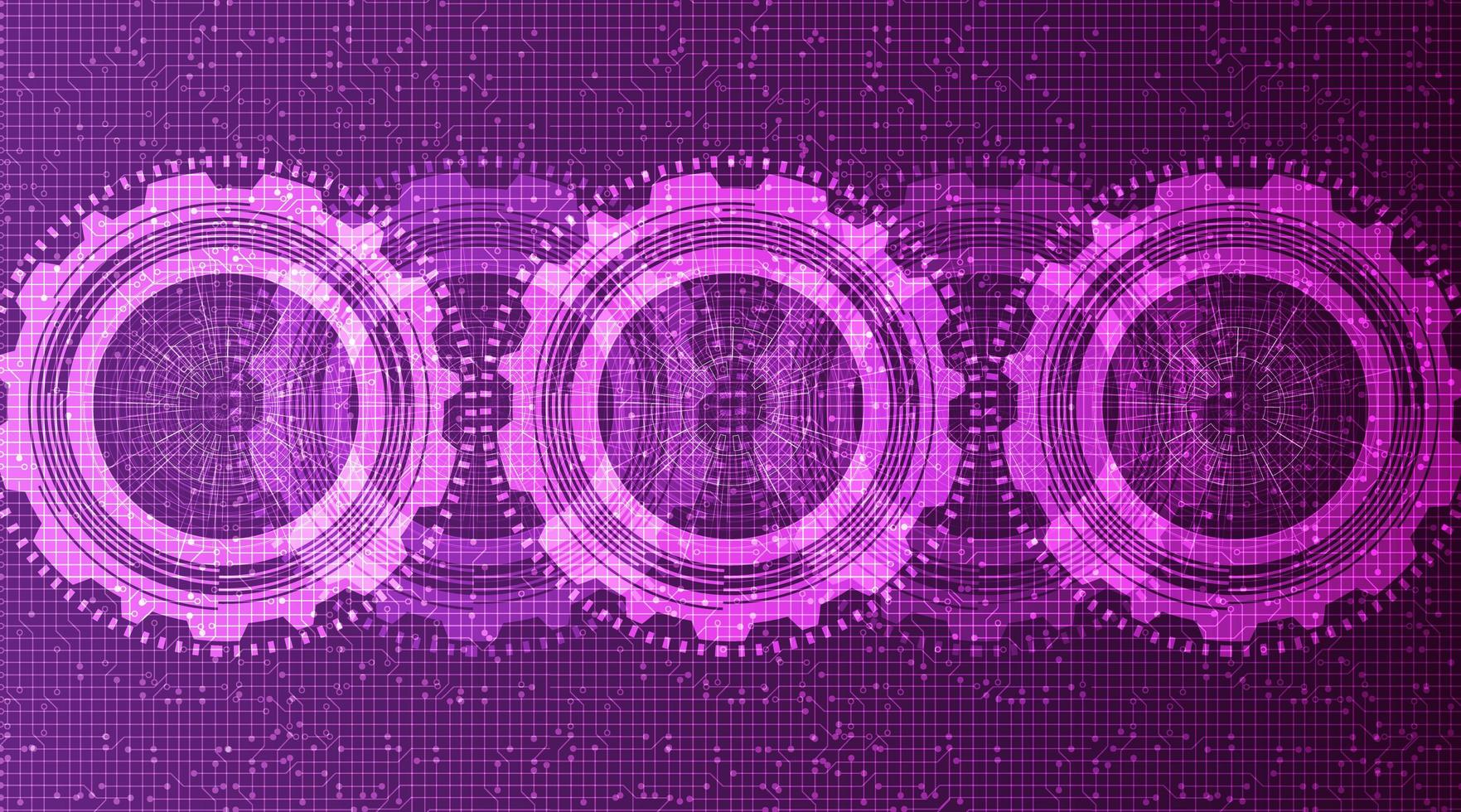 Ultraviolet Technical Gears Technology Background vector