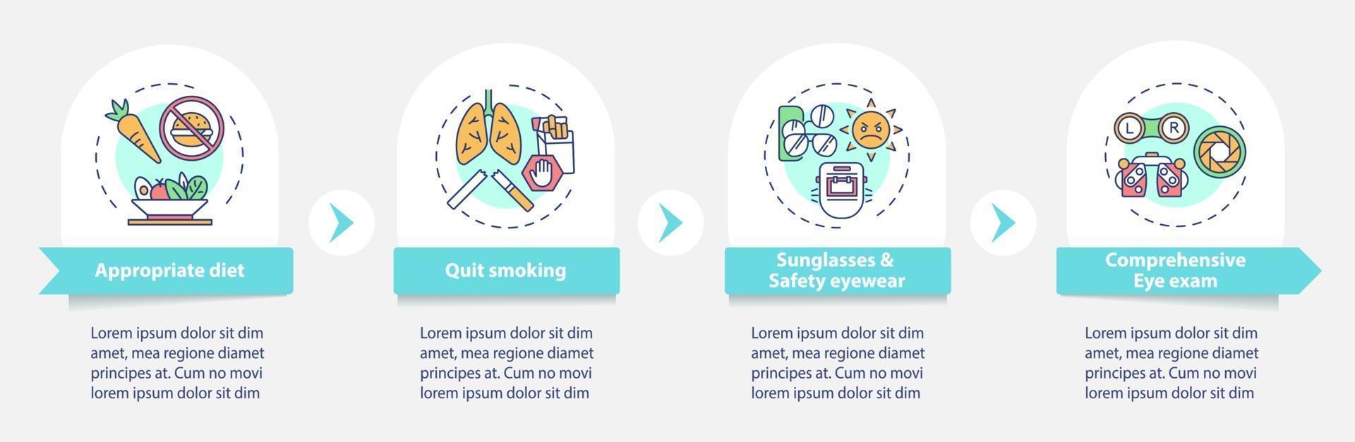 plantilla de infografía de vector de consejos de salud ocular