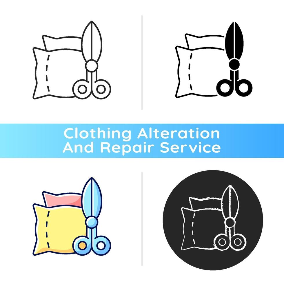 Household items and alterations black linear icon vector