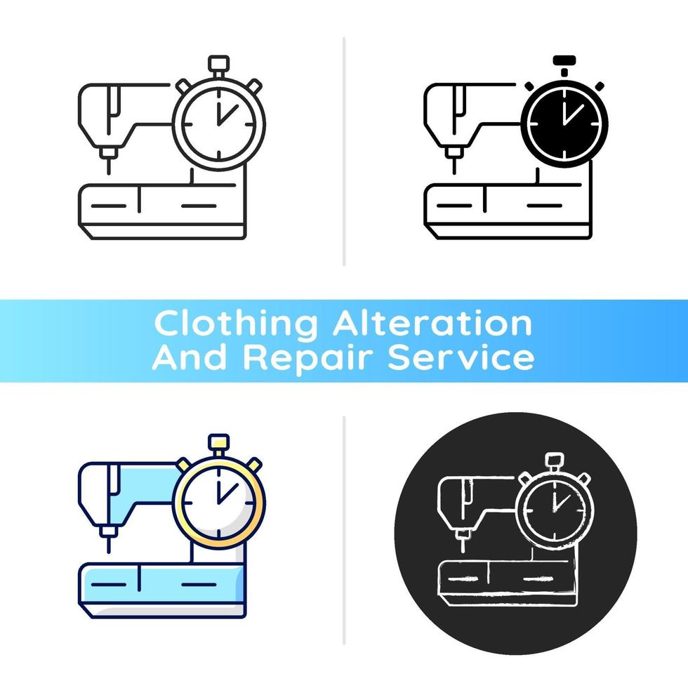 Same day and emergency tailoring black linear icon vector