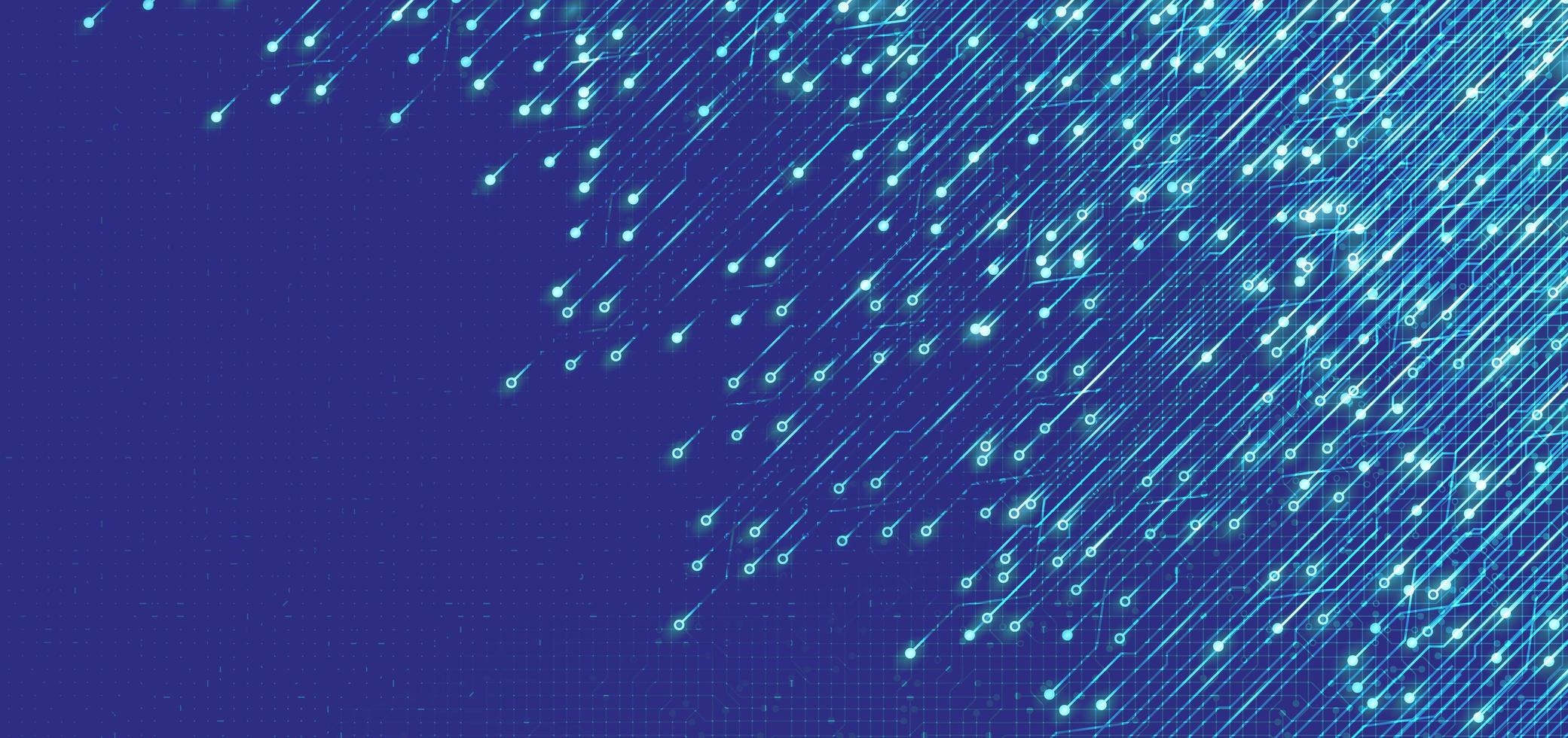 aceleración de la luz en la tecnología de microchip de circuito electrónico vector