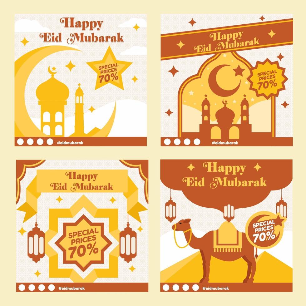 Eid Mubarak Social Media Template vector