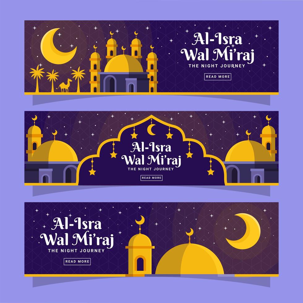 Isra Mi'raj Banner Collection vector