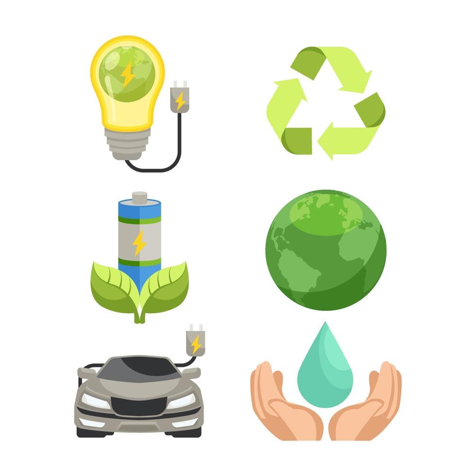 día de la tierra salvar iconos del medio ambiente vector