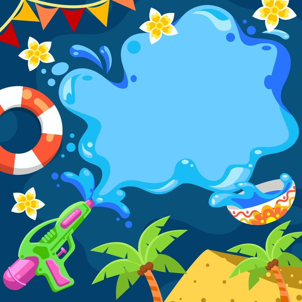 Songkran Celebration Event Background vector