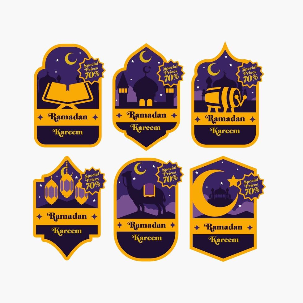 Set of Ramadan Marketing Labels vector