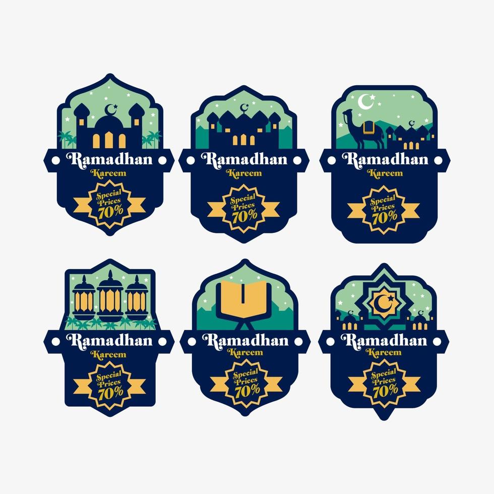 Set of Ramadan Labels vector