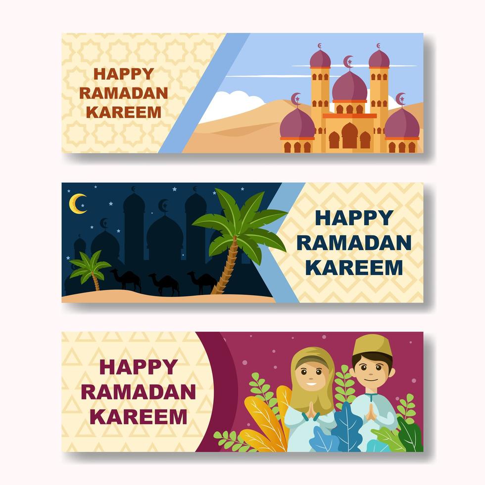 feliz ramadán kareem banner vector