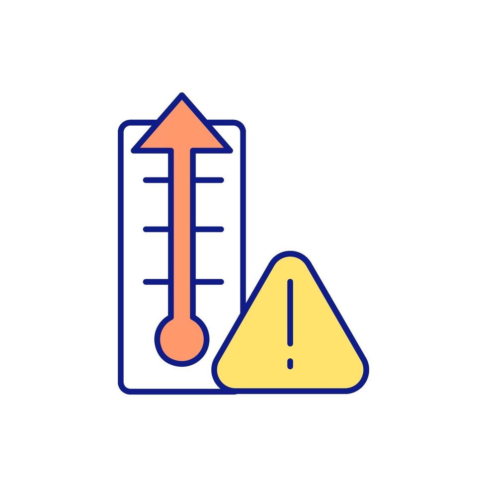 Temperature increase RGB color icon vector