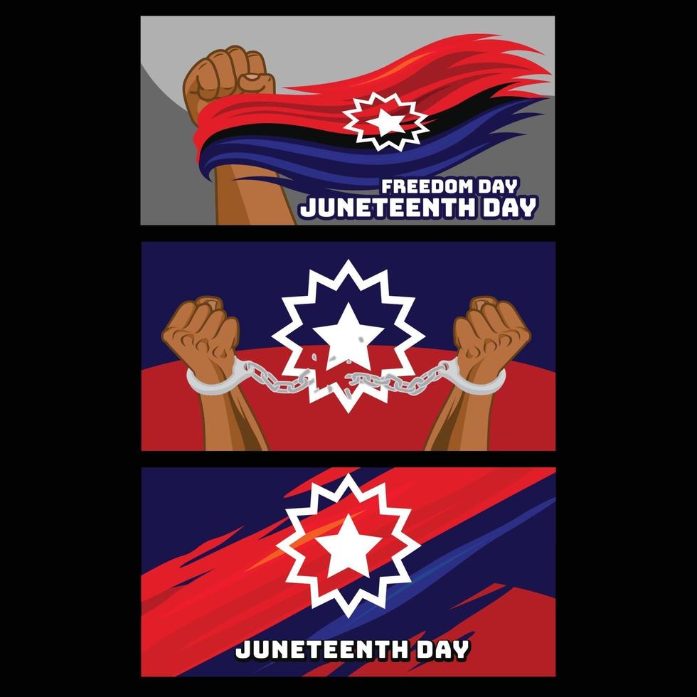 Juneteenth Banner Pack vector