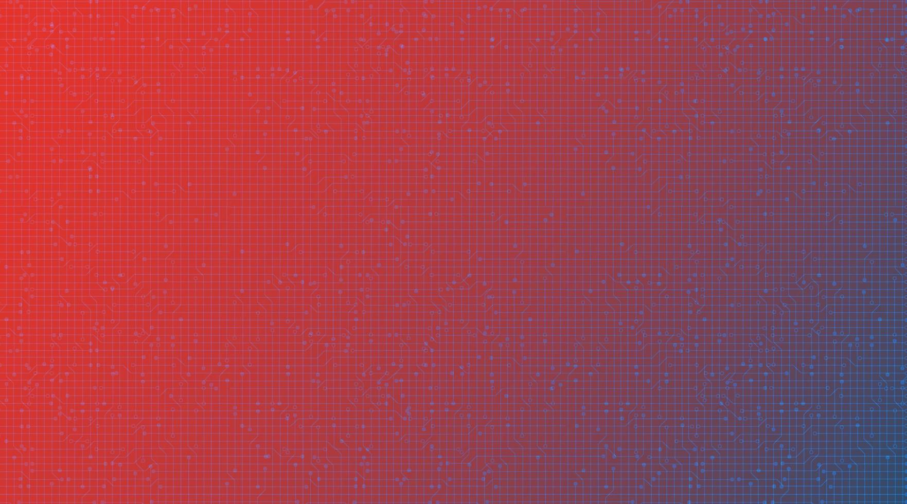 Red Circuit Microchip on Technology Background vector