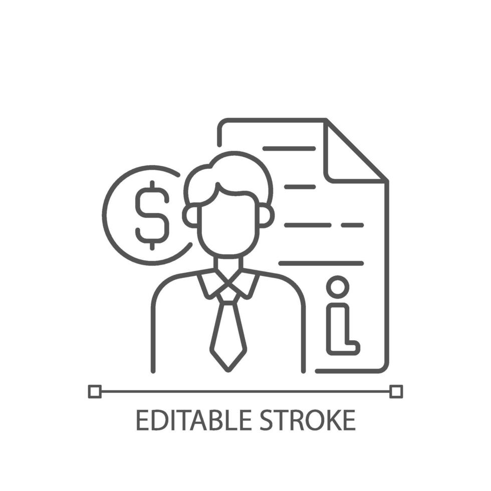 Broker consultation linear icon vector